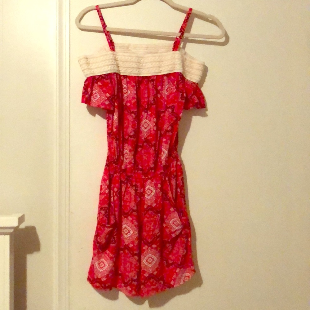 Red Printed Romper